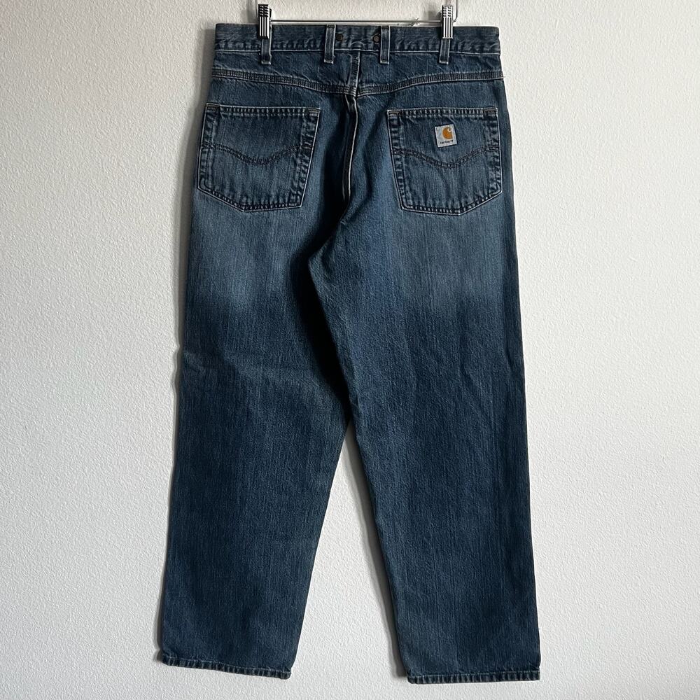 Carhartt denim blue work wear carpenter jeans